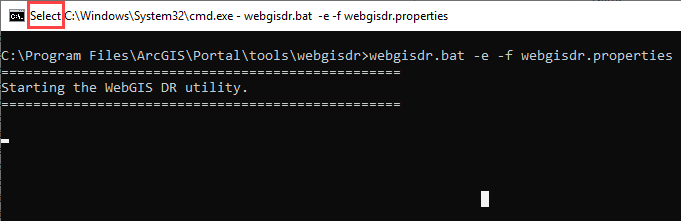 Lorsque le mode QuickEdit est activé dans l’invite de commande, le mot Select (Sélectionner) est ajouté devant le titre de la fenêtre de la console. Lorsque le mode QuickEdit est activé dans l’invite de commande, le mot Select (Sélectionner) est ajouté devant le titre de la fenêtre de la console.